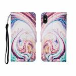 For iPhone X Painted Pattern Horizontal Flip Leathe Case(Whirlpool Marble)