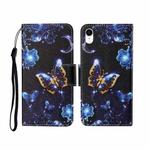 For iPhone XR Painted Pattern Horizontal Flip Leathe Case(Moon Butterfly)