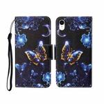 For iPhone XS Max Painted Pattern Horizontal Flip Leathe Case(Moon Butterfly)