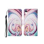 For iPhone XS Max Painted Pattern Horizontal Flip Leathe Case(Whirlpool Marble)