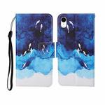 For iPhone XS Max Painted Pattern Horizontal Flip Leathe Case(Watercolor Fish)