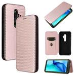For Blackview BV6300 Pro Carbon Fiber Texture Horizontal Flip TPU + PC + PU Leather Case with Card Slot(Pink)