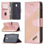 For Nokia C1 Plus Matching Color Crocodile Texture Horizontal Flip PU Leather Case with Wallet & Holder & Card Slots(Rose Gold)
