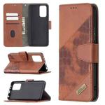 For Xiaomi Redmi Note 10 Pro Matching Color Crocodile Texture Horizontal Flip PU Leather Case with Wallet & Holder & Card Slots(Brown)