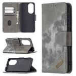 For Huawei P50 Matching Color Crocodile Texture Horizontal Flip PU Leather Case with Wallet & Holder & Card Slots(Grey)