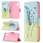 For Samsung Galaxy A02 / M02 Colored Drawing Pattern Horizontal Flip Leather Case with Holder & Card Slots & Wallet(Feather)