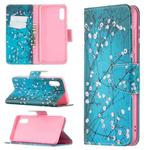 For Samsung Galaxy A02 / M02 Colored Drawing Pattern Horizontal Flip Leather Case with Holder & Card Slots & Wallet(Plum Blossom)