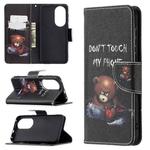 For Huawei P50 Colored Drawing Pattern Horizontal Flip Leather Case with Holder & Card Slots & Wallet(Bear)