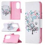 For Huawei P50 Pro Colored Drawing Pattern Horizontal Flip Leather Case with Holder & Card Slots & Wallet(Little Tree)