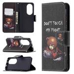 For Huawei P50 Pro Colored Drawing Pattern Horizontal Flip Leather Case with Holder & Card Slots & Wallet(Bear)