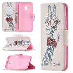 For Nokia C1 Plus Colored Drawing Pattern Horizontal Flip Leather Case with Holder & Card Slots & Wallet(Giraffe)