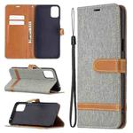 For LG K42 Color Matching Denim Texture Horizontal Flip Leather Case with Holder & Card Slots & Wallet & Lanyard(Grey)