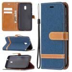 For Nokia C1 Plus Color Matching Denim Texture Horizontal Flip Leather Case with Holder & Card Slots & Wallet & Lanyard(Dark Blue)