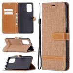 For Xiaomi Redmi Note 10 Pro Color Matching Denim Texture Horizontal Flip Leather Case with Holder & Card Slots & Wallet & Lanyard(Brown)