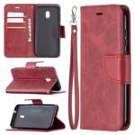 For Nokia C1 Plus Retro Lambskin Texture Pure Color Horizontal Flip PU Leather Case with Holder & Card Slots & Wallet & Lanyard(Red)