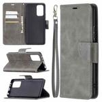 For Xiaomi Redmi Note 10 Pro Retro Lambskin Texture Pure Color Horizontal Flip PU Leather Case with Holder & Card Slots & Wallet & Lanyard(Grey)