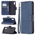 For Samsung Galaxy A02 Retro Lambskin Texture Pure Color Horizontal Flip PU Leather Case with Holder & Card Slots & Wallet & Lanyard(Blue)