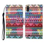 For Samsung Galaxy A01 Colored Drawing Pattern Horizontal Flip Leather Case with Holder & Card Slots & Wallet & Lanyard(Tribal Ethnic Style)