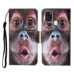 For Samsung Galaxy A21s Colored Drawing Pattern Horizontal Flip Leather Case with Holder & Card Slots & Wallet & Lanyard(Orangutan)