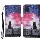 For Samsung Galaxy A31 Colored Drawing Pattern Horizontal Flip Leather Case with Holder & Card Slots & Wallet & Lanyard(Starry Cat)