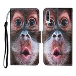 For Samsung Galaxy A50 / A30s Colored Drawing Pattern Horizontal Flip Leather Case with Holder & Card Slots & Wallet & Lanyard(Orangutan)