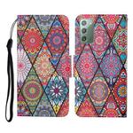 For Samsung Galaxy Note20 Colored Drawing Pattern Horizontal Flip Leather Case with Holder & Card Slots & Wallet & Lanyard(Rhombus Totem)