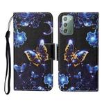 For Samsung Galaxy Note20 Colored Drawing Pattern Horizontal Flip Leather Case with Holder & Card Slots & Wallet & Lanyard(Moon Butterfly)