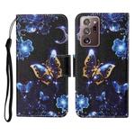 For Samsung Galaxy Note20 Ultra Colored Drawing Pattern Horizontal Flip Leather Case with Holder & Card Slots & Wallet & Lanyard(Moon Butterfly)