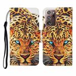 For Samsung Galaxy Note20 Ultra Colored Drawing Pattern Horizontal Flip Leather Case with Holder & Card Slots & Wallet & Lanyard(Yellow Leopard)