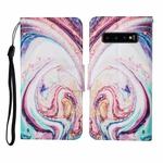 For Samsung Galaxy S10 Colored Drawing Pattern Horizontal Flip Leather Case with Holder & Card Slots & Wallet & Lanyard(Whirlpool Marble)