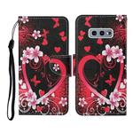 For Samsung Galaxy S10e Colored Drawing Pattern Horizontal Flip Leather Case with Holder & Card Slots & Wallet & Lanyard(Red Heart)
