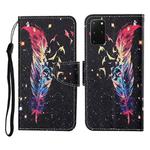 For Samsung Galaxy S20+ Colored Drawing Pattern Horizontal Flip Leather Case with Holder & Card Slots & Wallet & Lanyard(Feather)