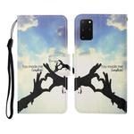 For Samsung Galaxy S20+ Colored Drawing Pattern Horizontal Flip Leather Case with Holder & Card Slots & Wallet & Lanyard(Love Gesture)