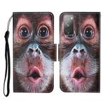 For Samsung Galaxy S20 FE Colored Drawing Pattern Horizontal Flip Leather Case with Holder & Card Slots & Wallet & Lanyard(Orangutan)