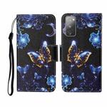For Samsung Galaxy S20 FE Colored Drawing Pattern Horizontal Flip Leather Case with Holder & Card Slots & Wallet & Lanyard(Moon Butterfly)