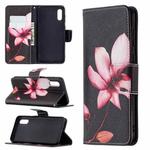 For Samsung Galaxy A02 / M02 Colored Drawing Pattern Horizontal Flip Leather Case with Holder & Card Slots & Wallet(Lotus)