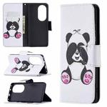 For Huawei P50 Pro Colored Drawing Pattern Horizontal Flip Leather Case with Holder & Card Slots & Wallet(Panda)