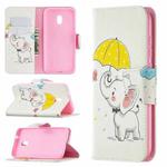 For Nokia C1 Plus Colored Drawing Pattern Horizontal Flip Leather Case with Holder & Card Slots & Wallet(Umbrella Elephant)