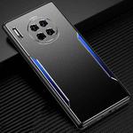 For Huawei Mate 30 Blade Series TPU Frame + Titanium Alloy Sand Blasting Technology Backplane + Color Aluminum Alloy Decorative Edge Mobile Phone Protective Shell(Black + Blue)