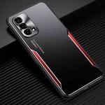 For OPPO A93 5G Blade Series TPU Frame + Titanium Alloy Sand Blasting Technology Backplane + Color Aluminum Alloy Decorative Edge Mobile Phone Protective Shell(Black + Red)