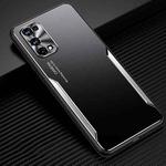 For OPPO Realme X7 Blade Series TPU Frame + Titanium Alloy Sand Blasting Technology Backplane + Color Aluminum Alloy Decorative Edge Mobile Phone Protective Shell(Black + Silver)