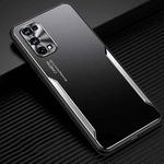 For OPPO Realme X7 Pro Blade Series TPU Frame + Titanium Alloy Sand Blasting Technology Backplane + Color Aluminum Alloy Decorative Edge Mobile Phone Protective Shell(Black + Silver)