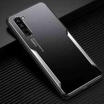 For OPPO Reno3 Blade Series TPU Frame + Titanium Alloy Sand Blasting Technology Backplane + Color Aluminum Alloy Decorative Edge Mobile Phone Protective Shell(Black + Silver)