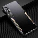 For Honor 9X Blade Series TPU Frame + Titanium Alloy Sand Blasting Technology Backplane + Color Aluminum Alloy Decorative Edge Mobile Phone Protective Shell(Black + Gold)