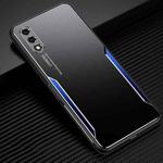 For Honor 9X Blade Series TPU Frame + Titanium Alloy Sand Blasting Technology Backplane + Color Aluminum Alloy Decorative Edge Mobile Phone Protective Shell(Black + Blue)