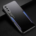 For Honor 9X Pro Blade Series TPU Frame + Titanium Alloy Sand Blasting Technology Backplane + Color Aluminum Alloy Decorative Edge Mobile Phone Protective Shell(Black + Blue)