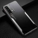 For Xiaomi Redmi Note 9 4G Blade Series TPU Frame + Titanium Alloy Sand Blasting Technology Backplane + Color Aluminum Alloy Decorative Edge Mobile Phone Protective Shell(Black + Silver)