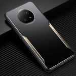 For Xiaomi Redmi Note 9 5G Blade Series TPU Frame + Titanium Alloy Sand Blasting Technology Backplane + Color Aluminum Alloy Decorative Edge Mobile Phone Protective Shell(Black + Gold)