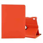 For Lenovo M10 Litchi Texture Horizontal Flip 360 Degrees Rotation Leather Case with Holder(Orange)