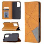 For Xiaomi Redmi Note 10 Pro Rhombus Texture Horizontal Flip Magnetic Leather Case with Holder & Card Slots(Yellow)